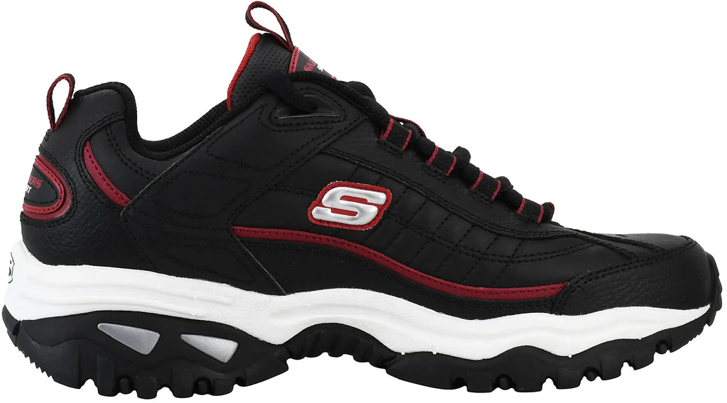 Skechers Men's Energy Afterburn 8 Wide Black/Silver/Red