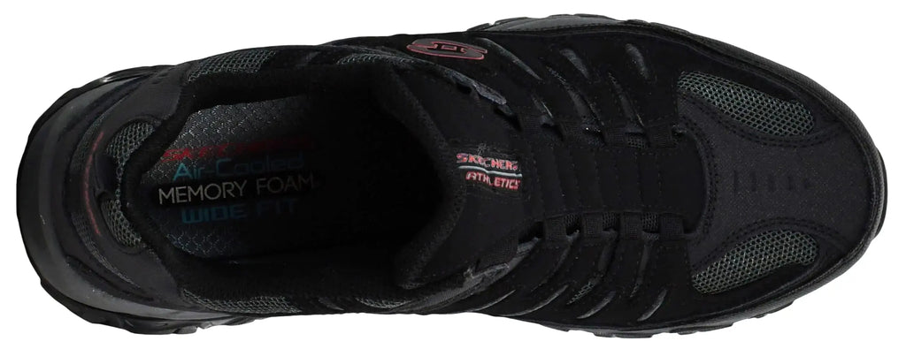 Skechers Mens Afterburn M fit Wonted 9 X-Wide Black Shoe