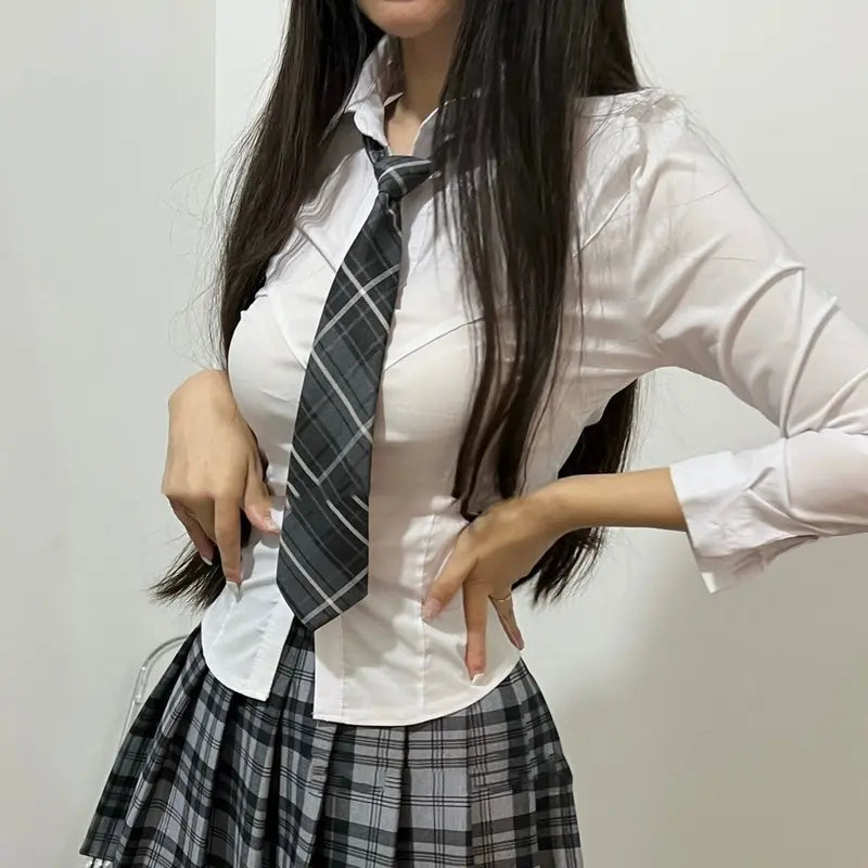 Slim Fit Classic White Color Ladies Tunics Uniform Tops