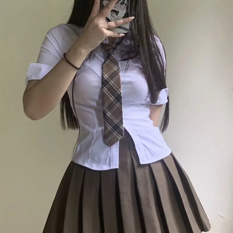 Slim Fit Classic White Color Ladies Tunics Uniform Tops