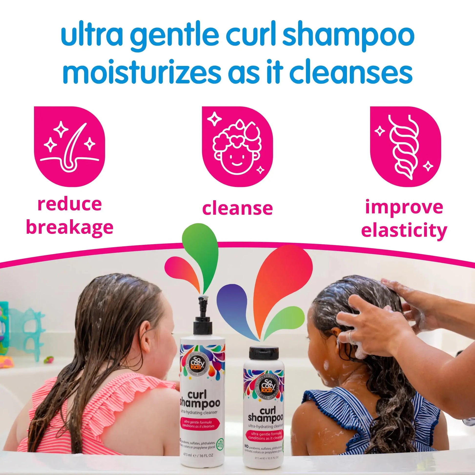 SoCozy Kids Curl Shampoo | Ultra-Hydrating Cleanser | No Synthetic Colors or Dyes