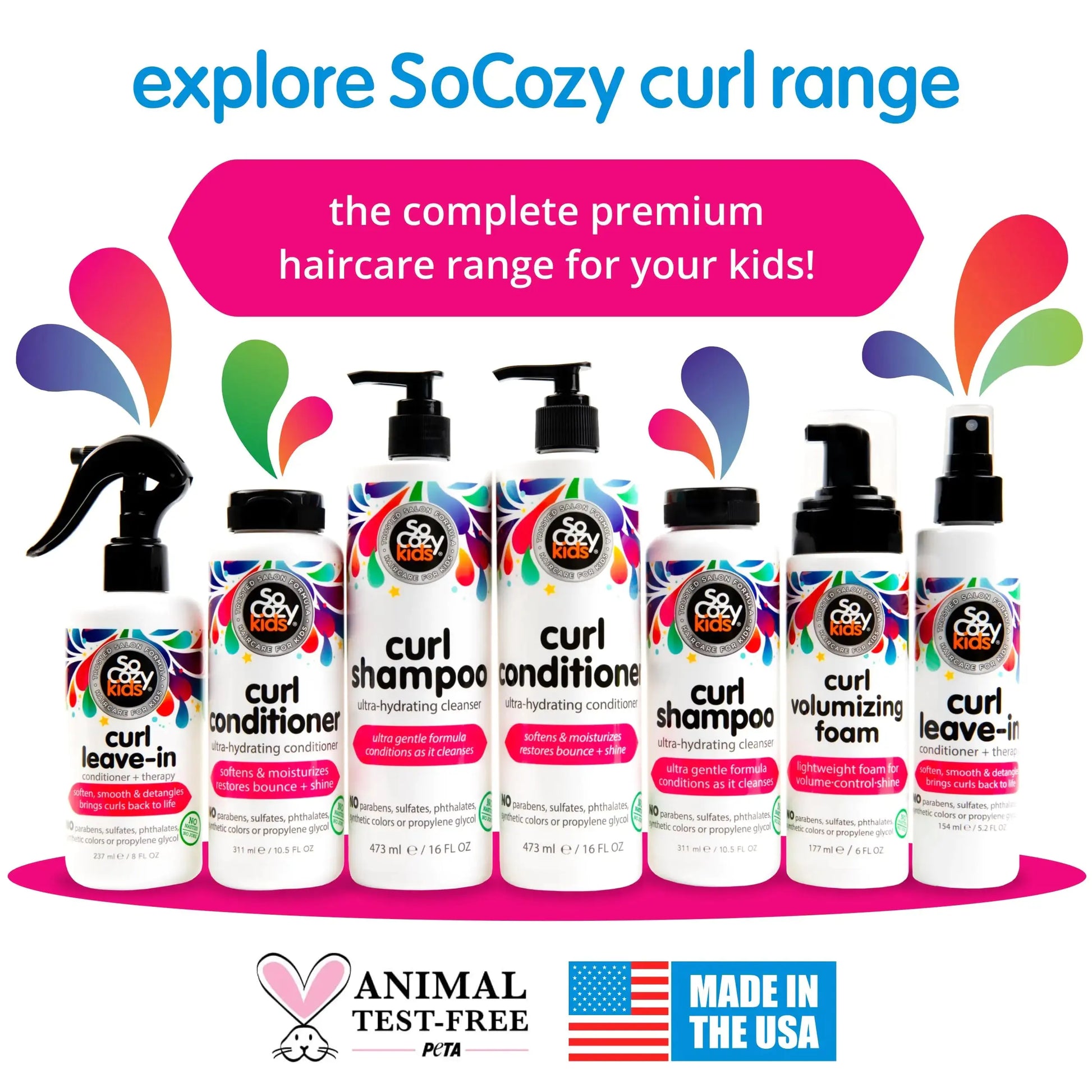 SoCozy Kids Curl Shampoo | Ultra-Hydrating Cleanser | No Synthetic Colors or Dyes