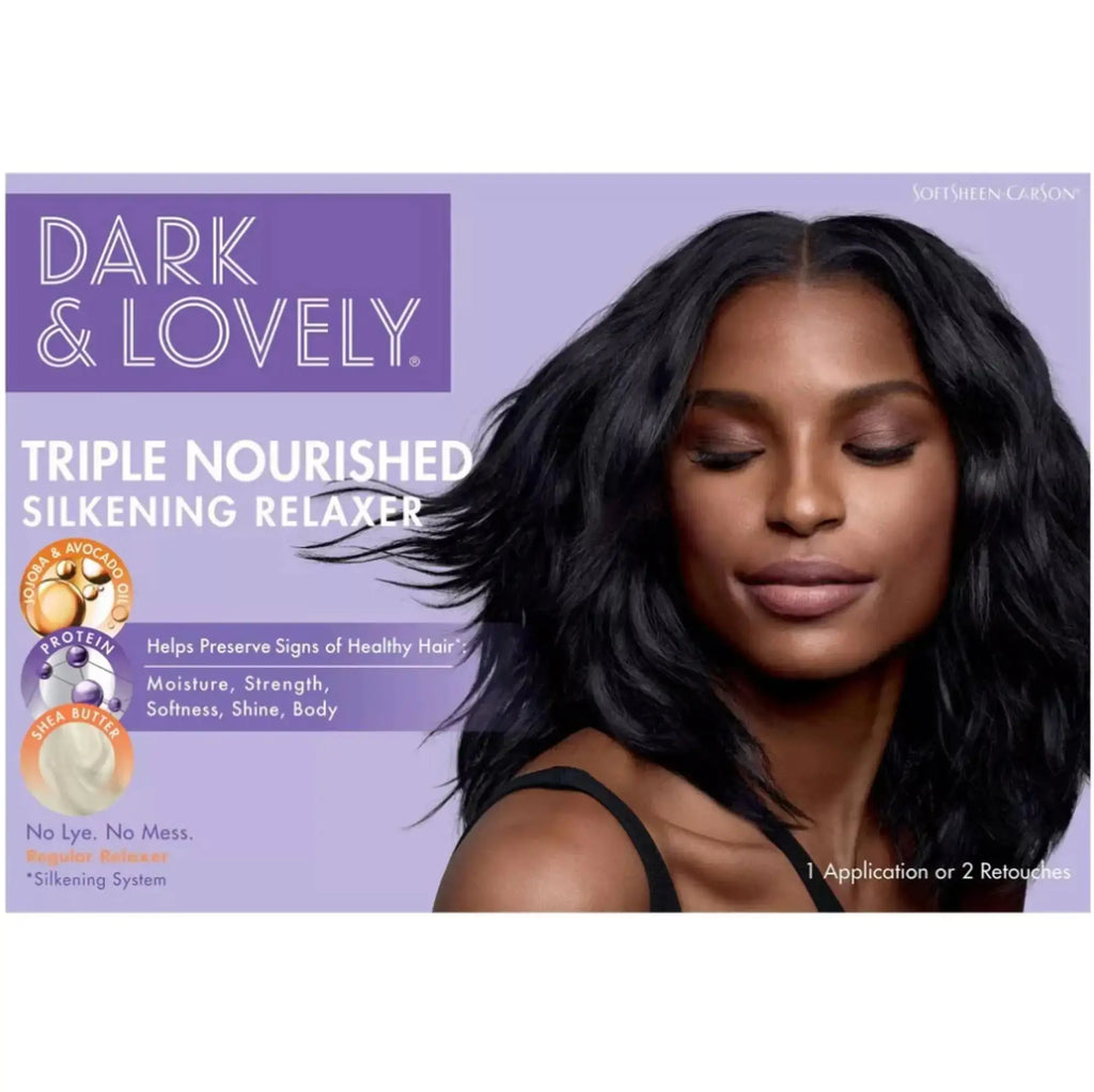 SoftSheen-Carson Dark and Lovely Triple Nourished Silkening No-Lye Relaxer with Shea Butter, Regular 1 Count (Pack of 1) Relaxer - Regular