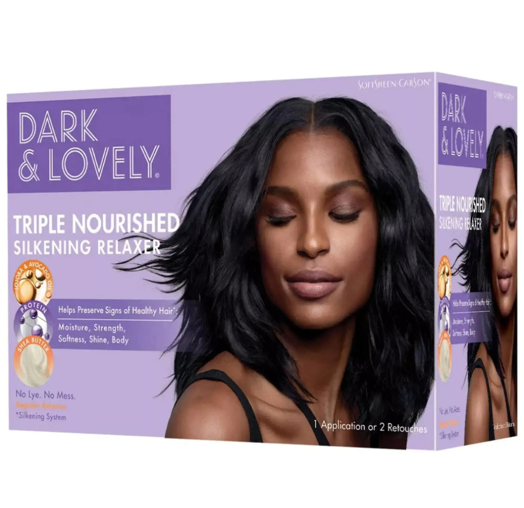 SoftSheen-Carson Dark and Lovely Triple Nourished Silkening No-Lye Relaxer with Shea Butter, Regular 1 Count (Pack of 1) Relaxer - Regular