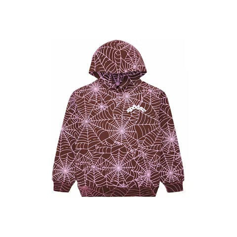 Sp5der AOP Hoodie Brown