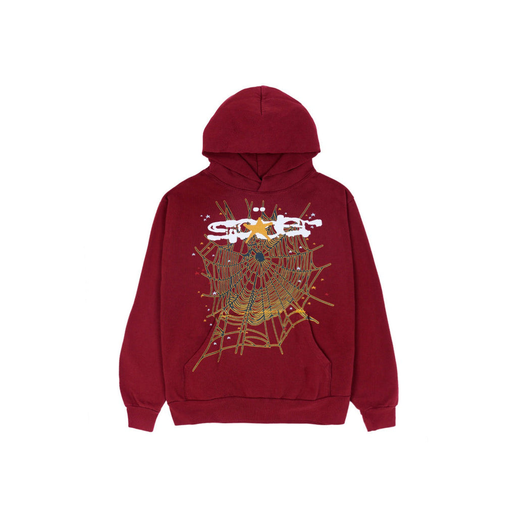 Sp5der Logo Hoodie Maroon