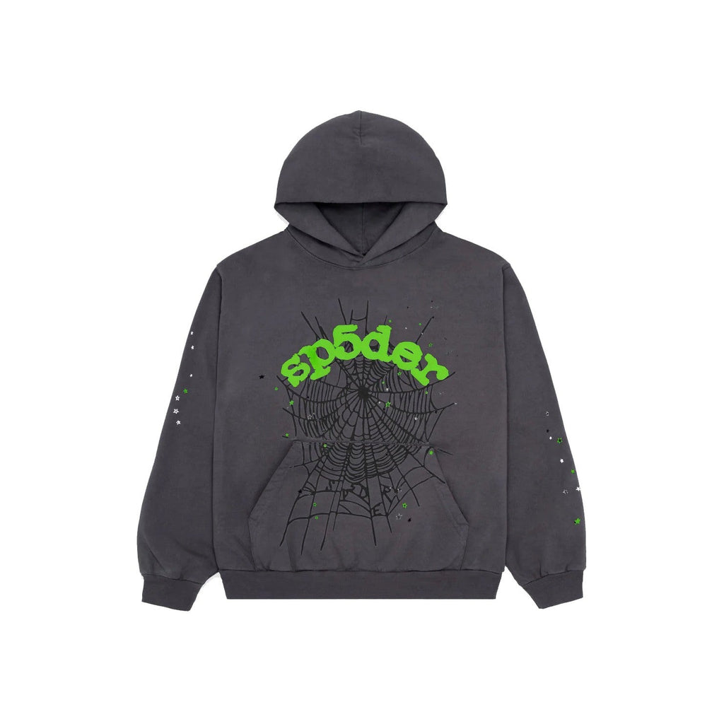 Sp5der Wait Web Hoodie Slate Grey