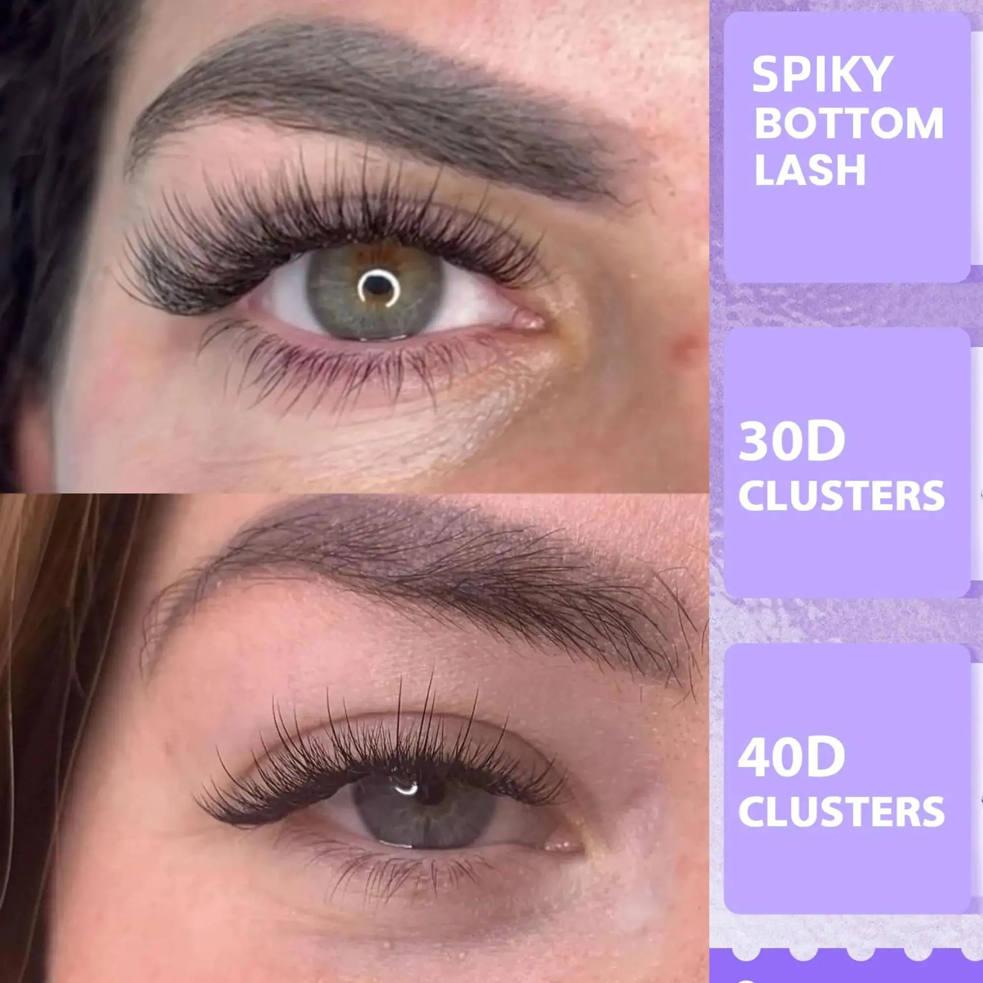 Spiky Wispy Lash Clusters - Bottom Cluster Eyelash Extensions | Natural Clusters Lashes for Women and Girls