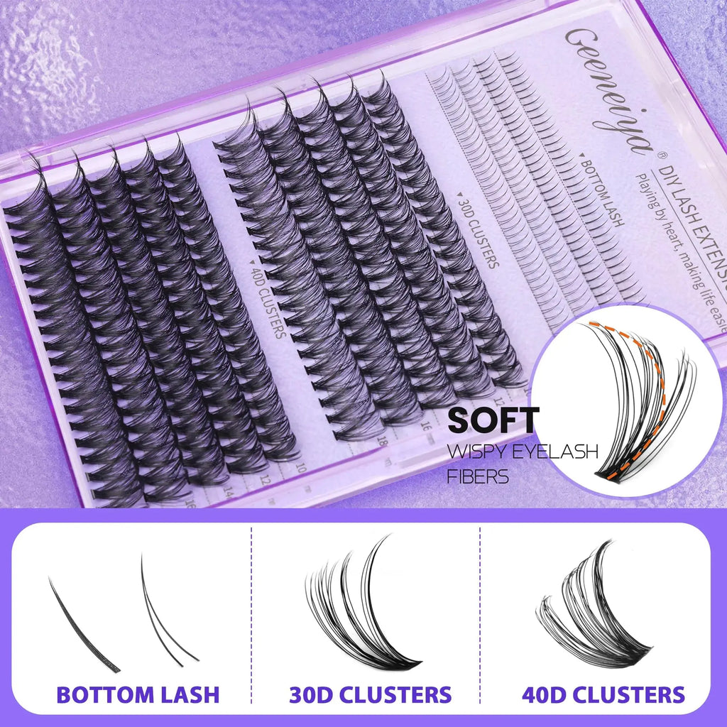 Spiky Wispy Lash Clusters - Bottom Cluster Eyelash Extensions | Natural Clusters Lashes for Women and Girls