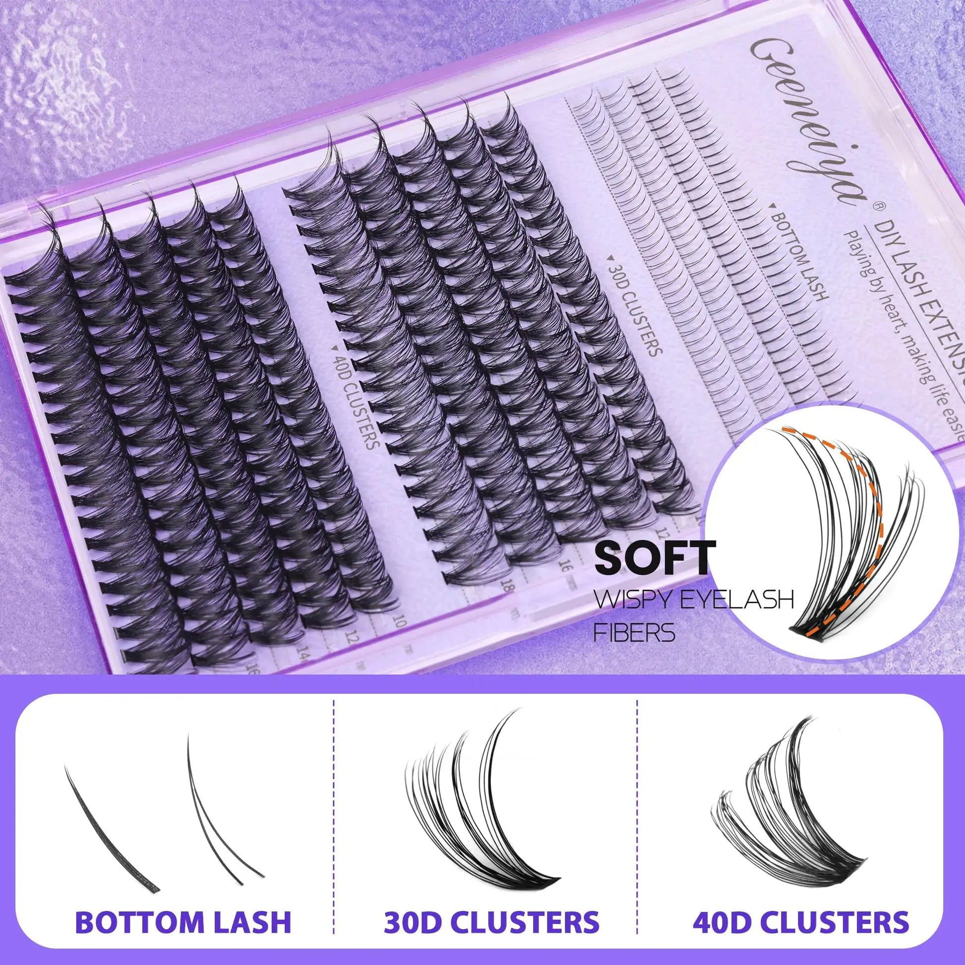 Spiky Wispy Lash Clusters - Bottom Cluster Eyelash Extensions | Natural Clusters Lashes for Women and Girls