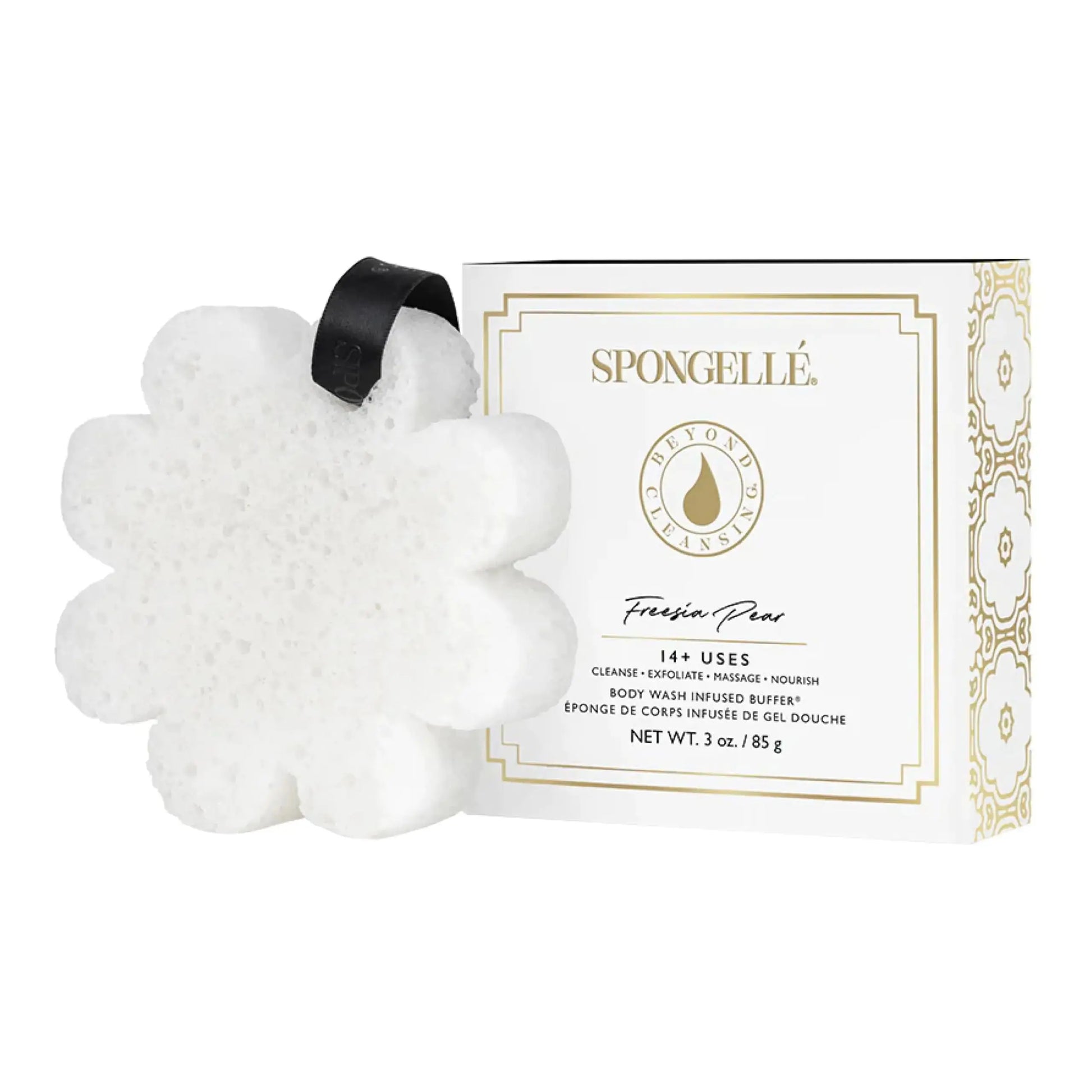 Spongelle Freesia Pear Wild Flower Buffer Body Scrubber - Bath & Shower Loofah for Women