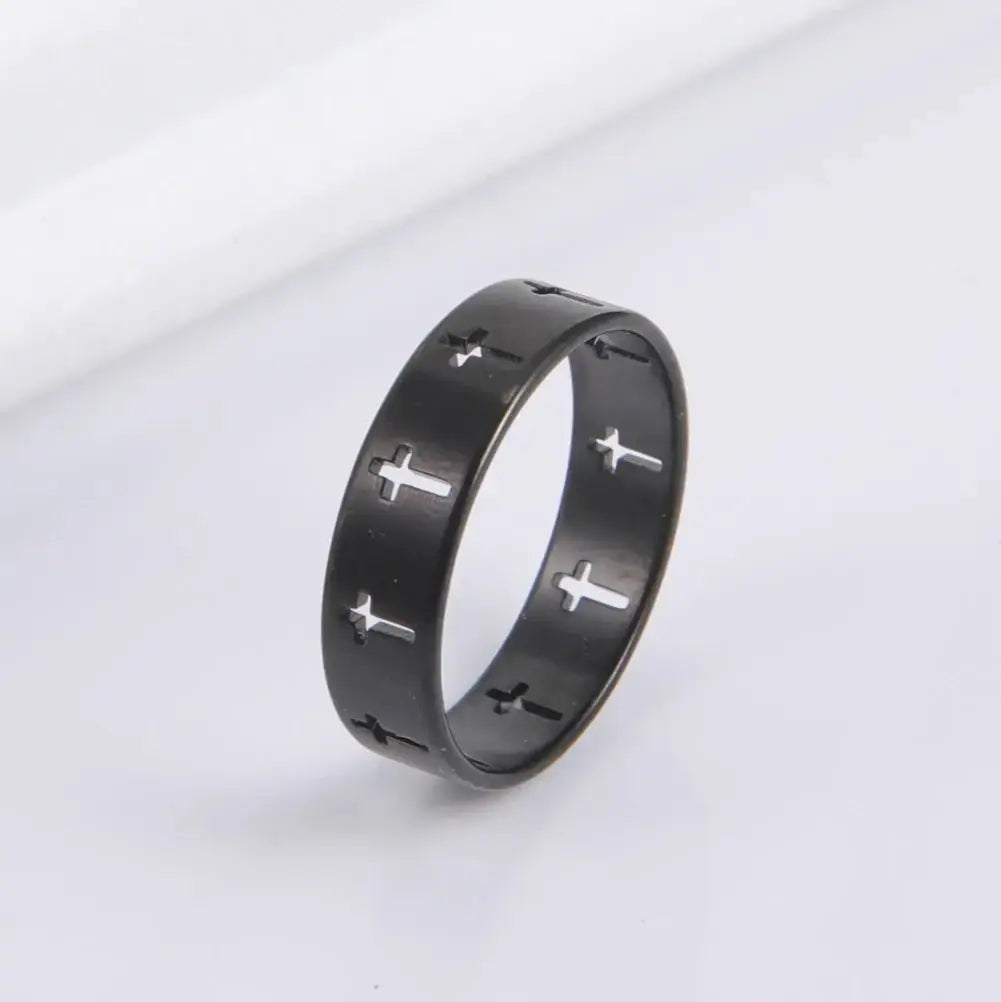 Stainless Steel Black Color Finger Ring For Men and Women