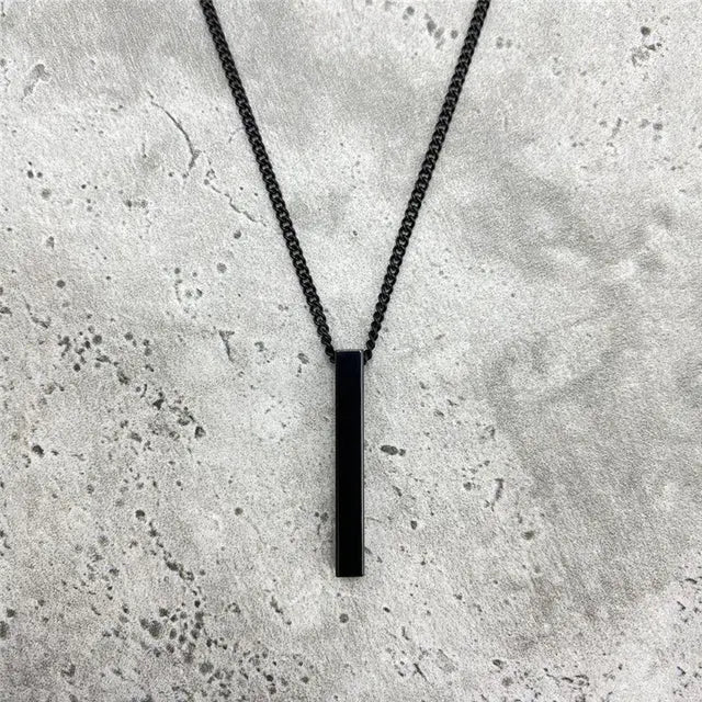 Stainless Steel Rectangle Pendant Necklace