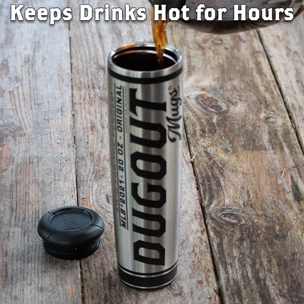 Detroit Tigers "D" Metal Dugout Mug | Stainless Steel Baseball Bat Mug
