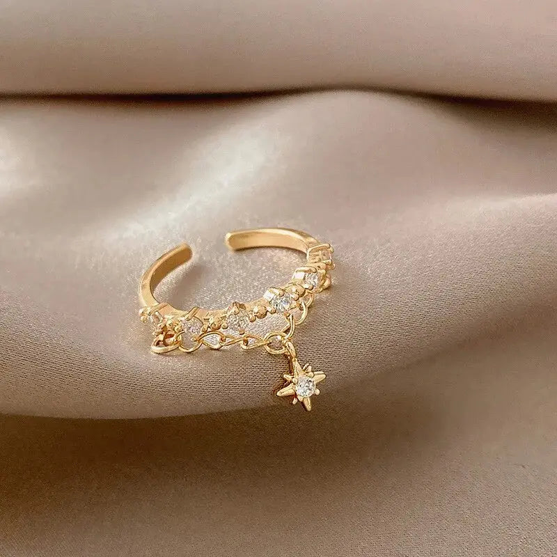 Star Pendant Open Ring for Women