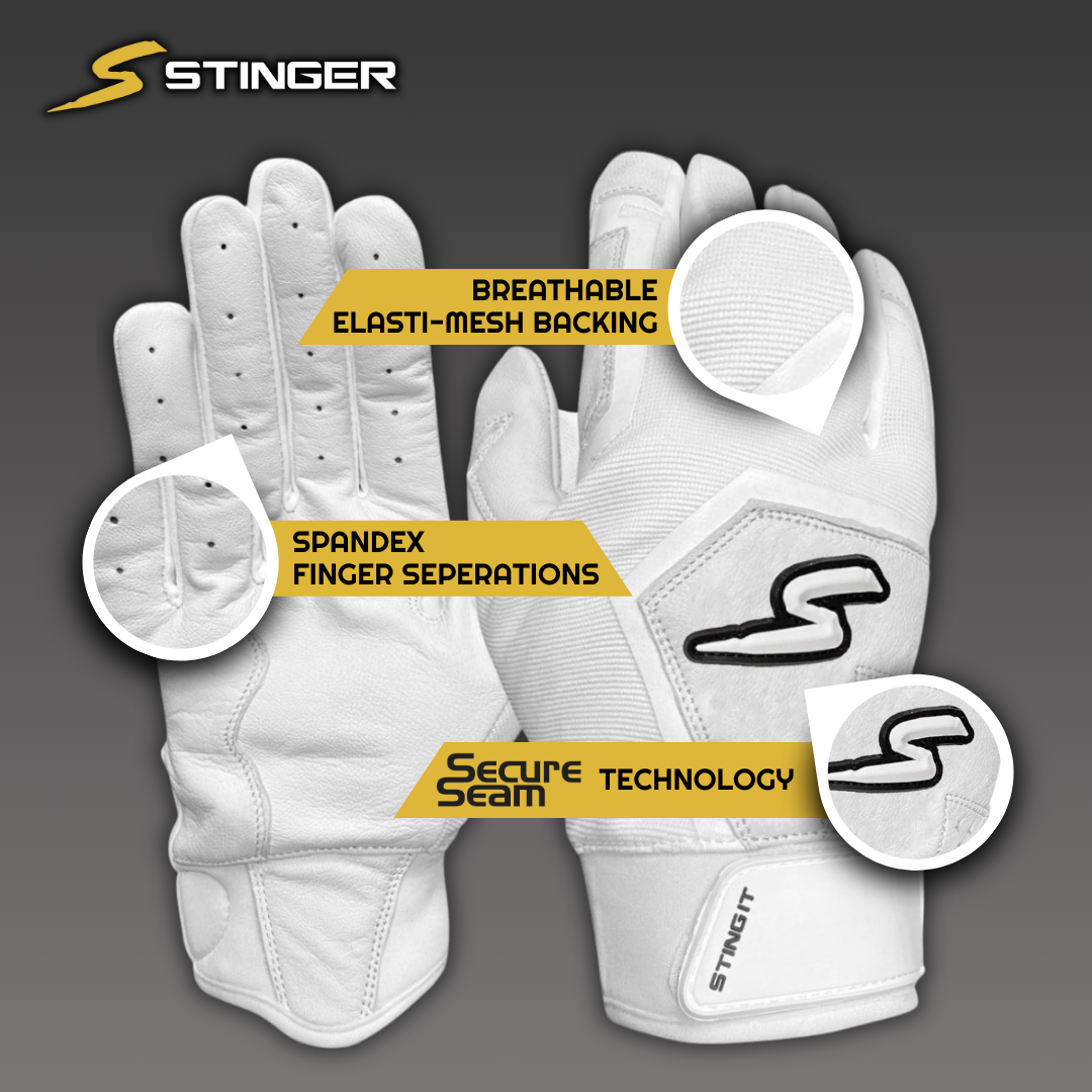 Sting Squad Batting Gloves - White Out
