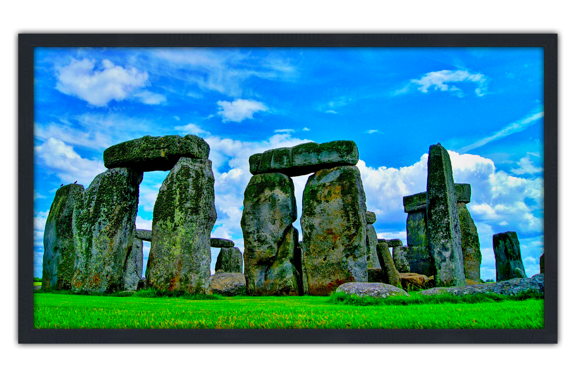 Professionally Framed Stonehenge England Skyline High-Resolution Panoramic Photo 12x22 Wall Art
