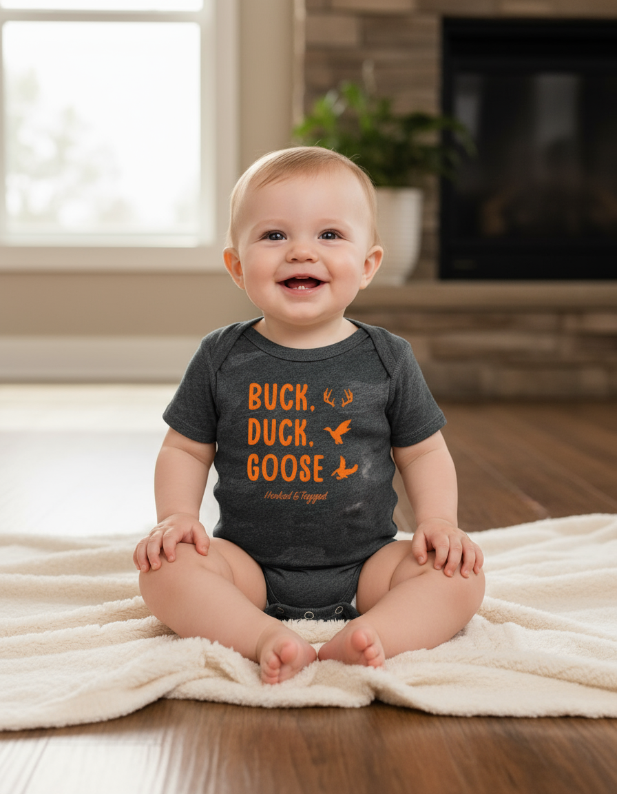 Buck, Duck, Goose Onesie