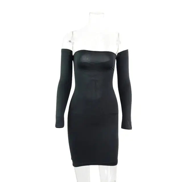 Strapless Backless Long Sleeve Nightclub Dress
