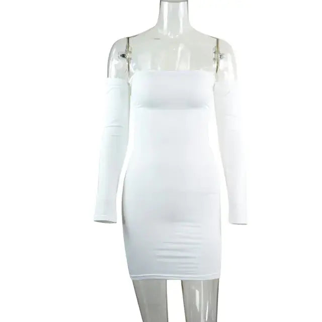 Strapless Backless Long Sleeve Nightclub Dress