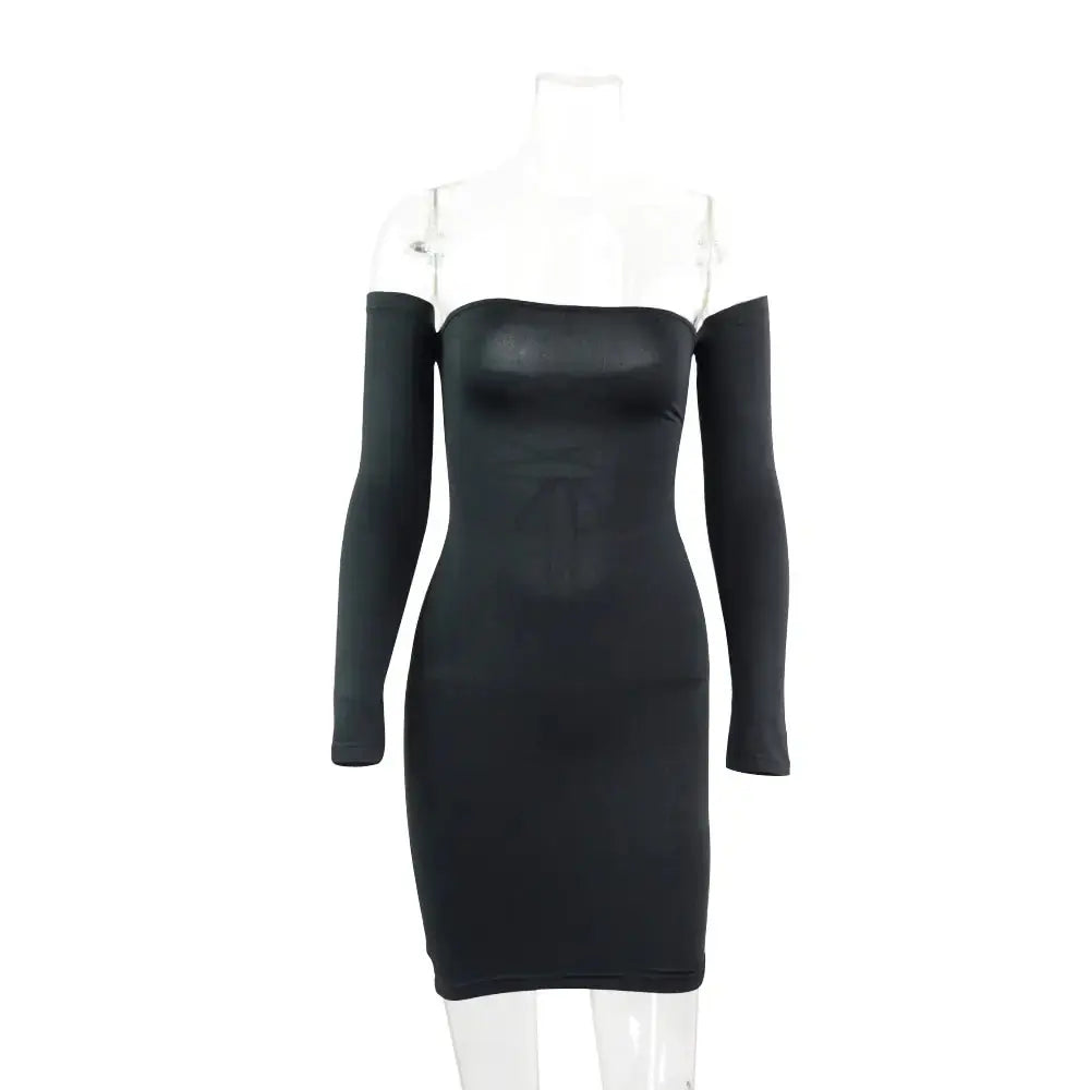 Strapless Backless Long Sleeve Nightclub Dress
