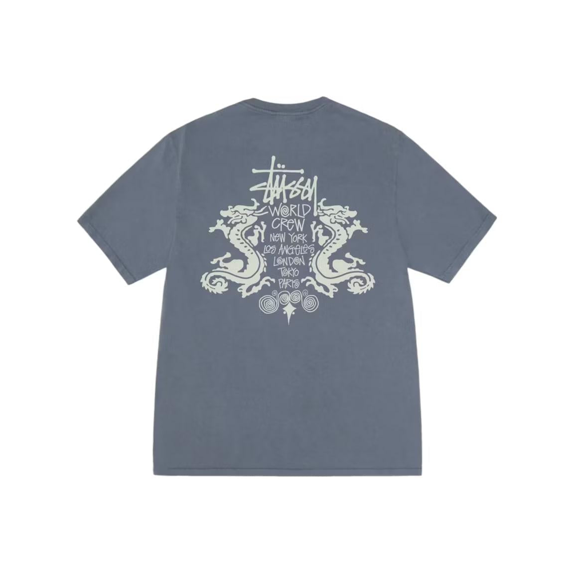 Stussy Double Dragon Pigment Dyed Tee Navy