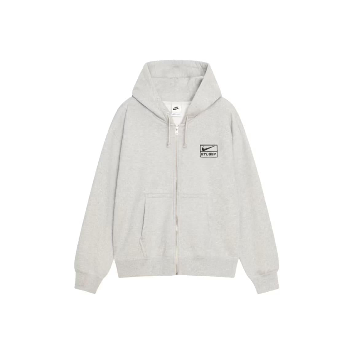 Stussy x Nike Fleece Zip Hoodie (FW25) Grey Heather