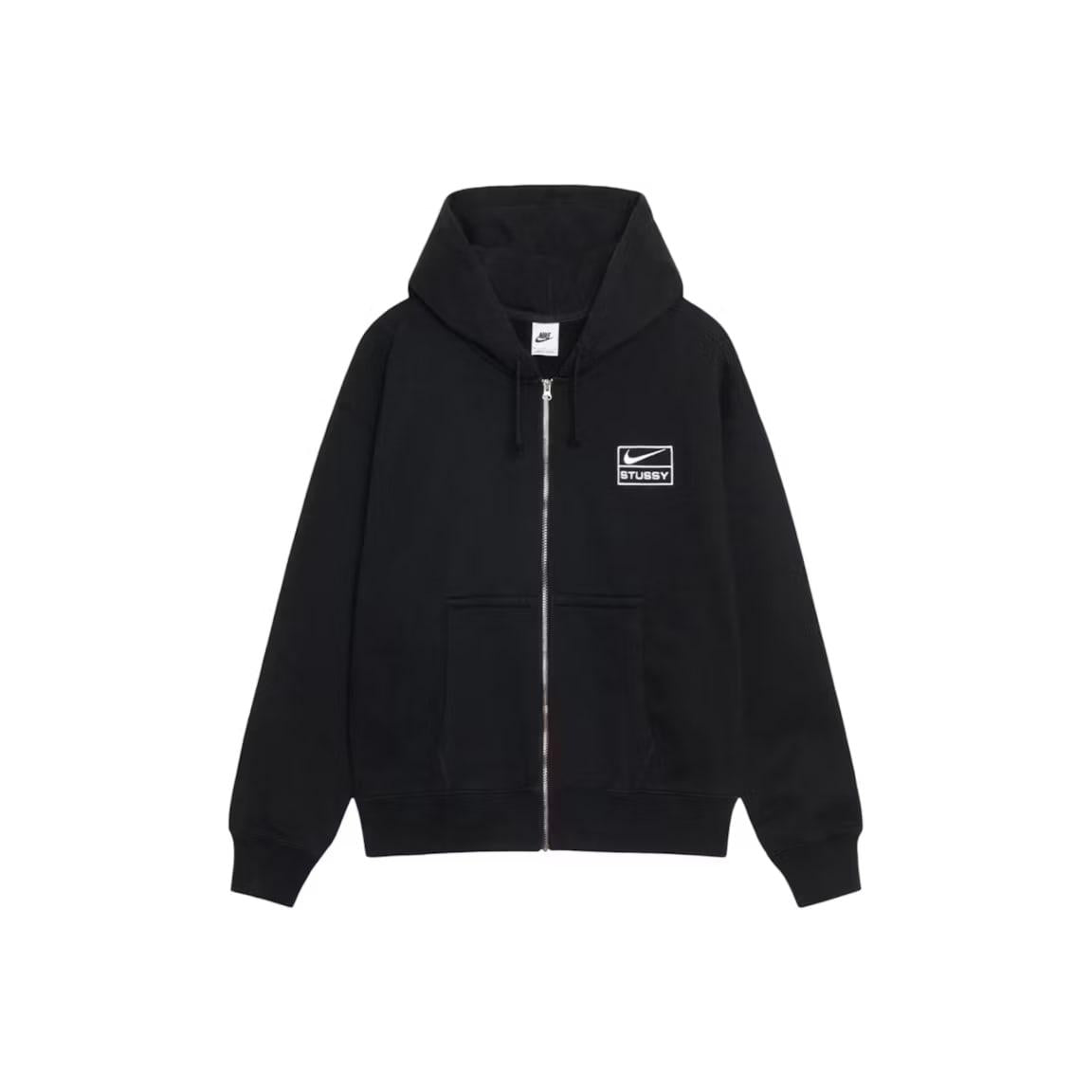 Stussy x Nike Stone Washed Fleece Zip Hoodie (FW25) Black