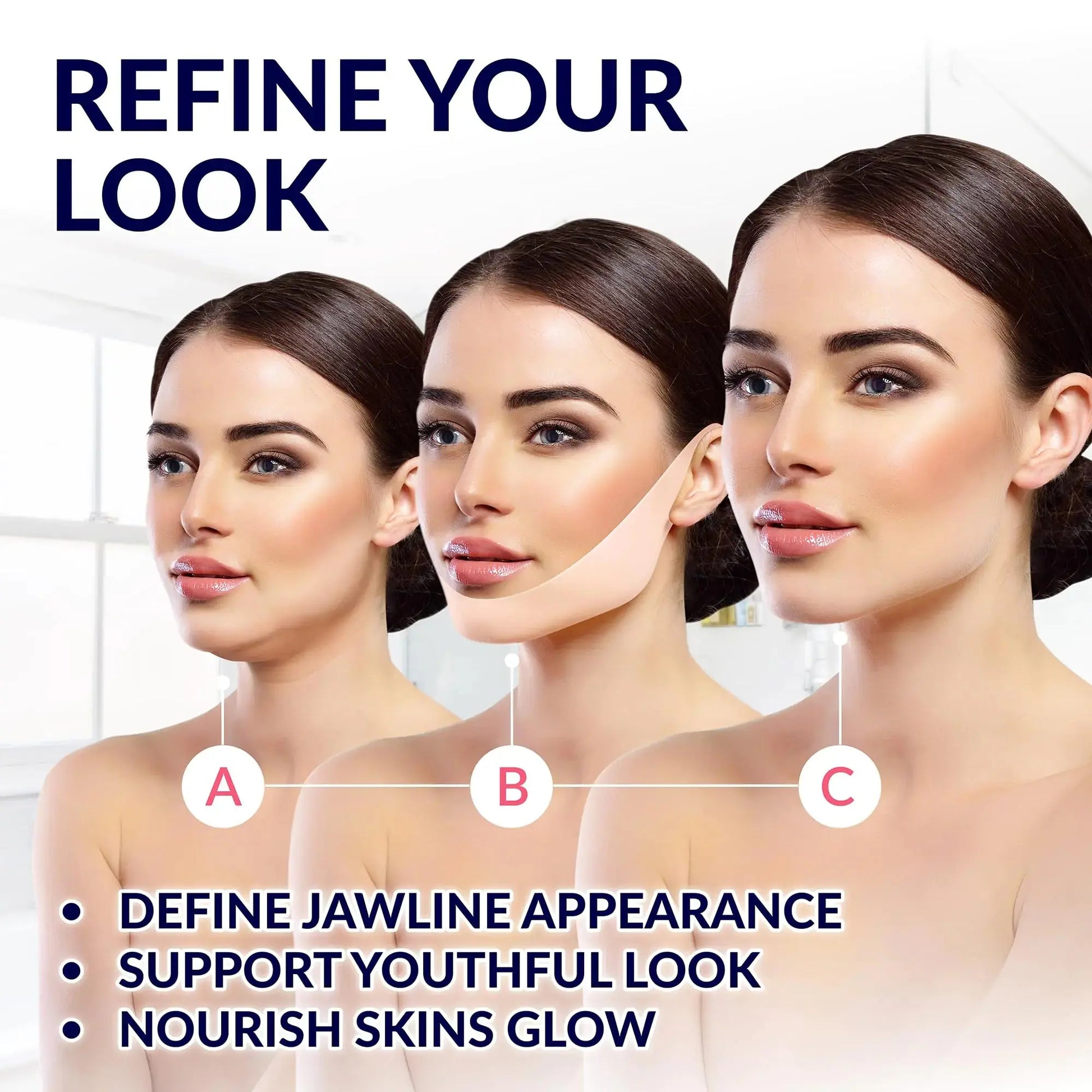 Stylia Double Chin Mask - V Line Chin Strap | Toning Hydrogel Collagen Face Mask with Hyaluronic Acid & Aloe Vera