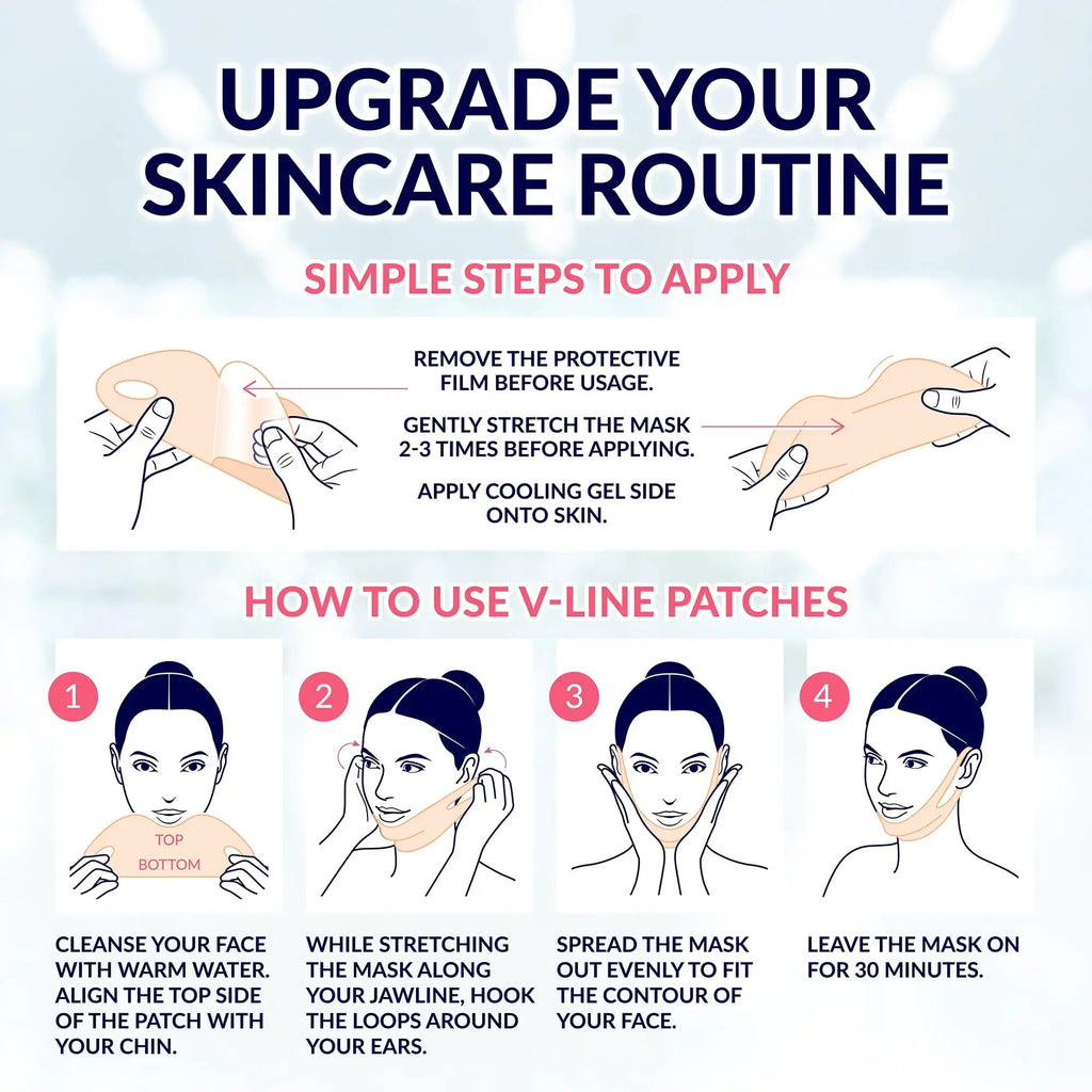 Stylia Double Chin Mask - V Line Chin Strap | Toning Hydrogel Collagen Face Mask with Hyaluronic Acid & Aloe Vera