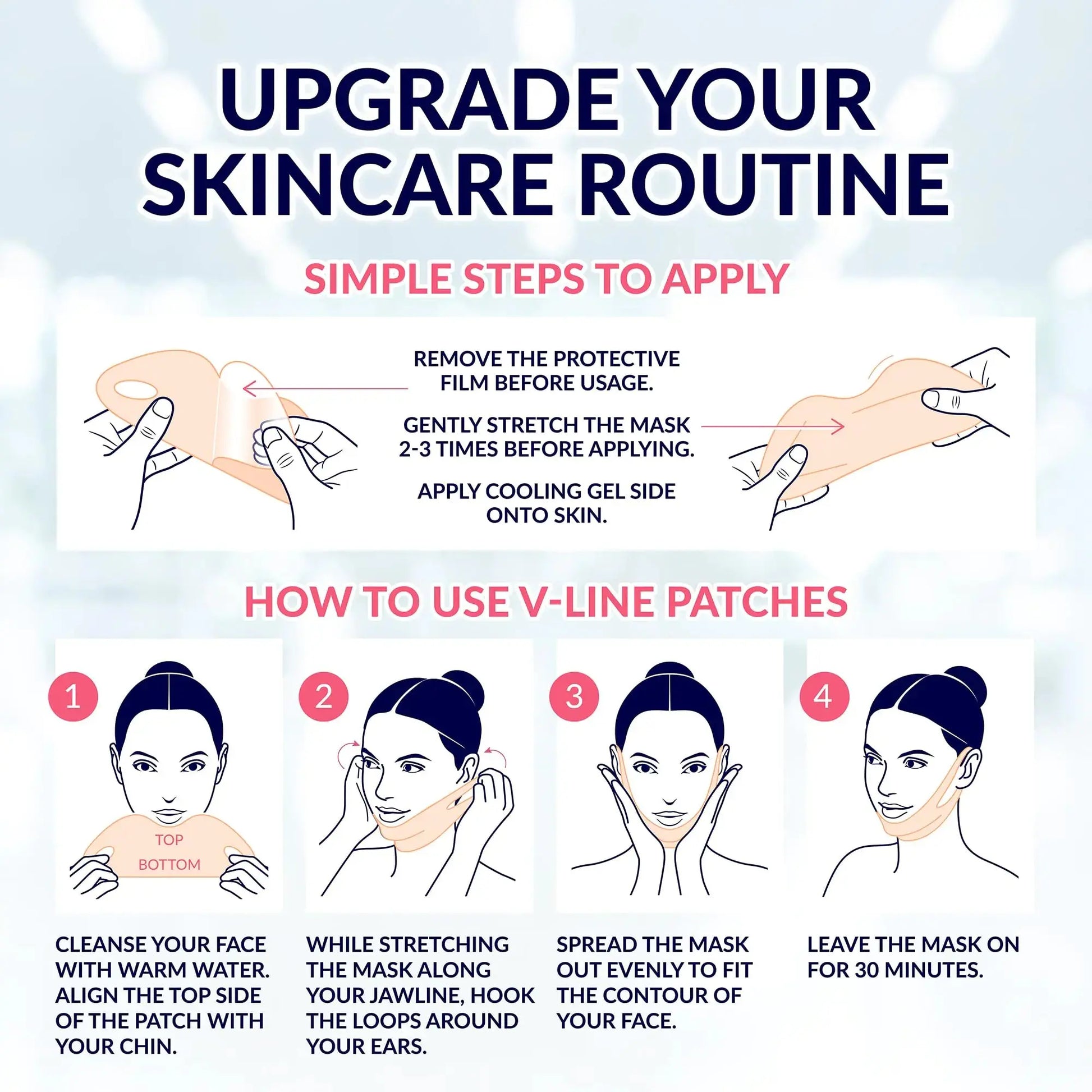 Stylia Double Chin Mask - V Line Chin Strap | Toning Hydrogel Collagen Face Mask with Hyaluronic Acid & Aloe Vera