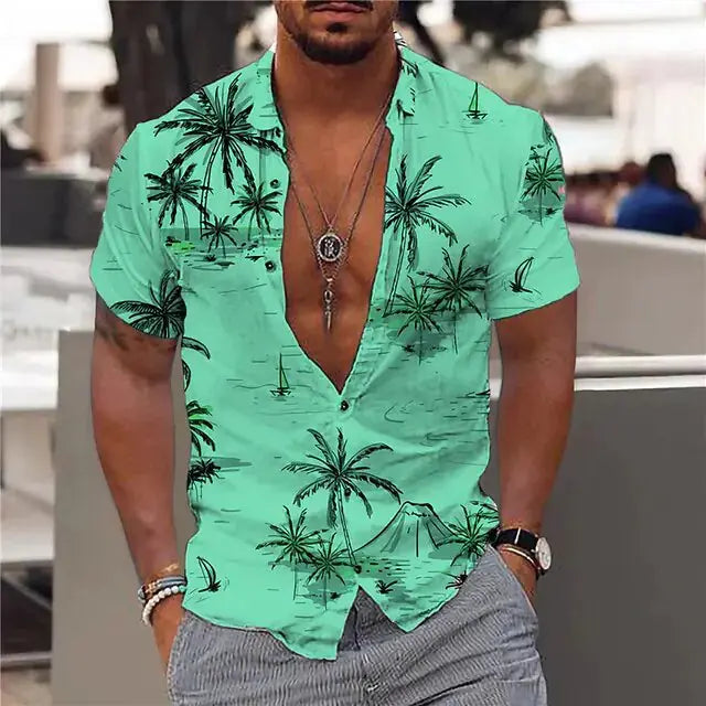 Summer Hawaiian Floral Shirts For Men