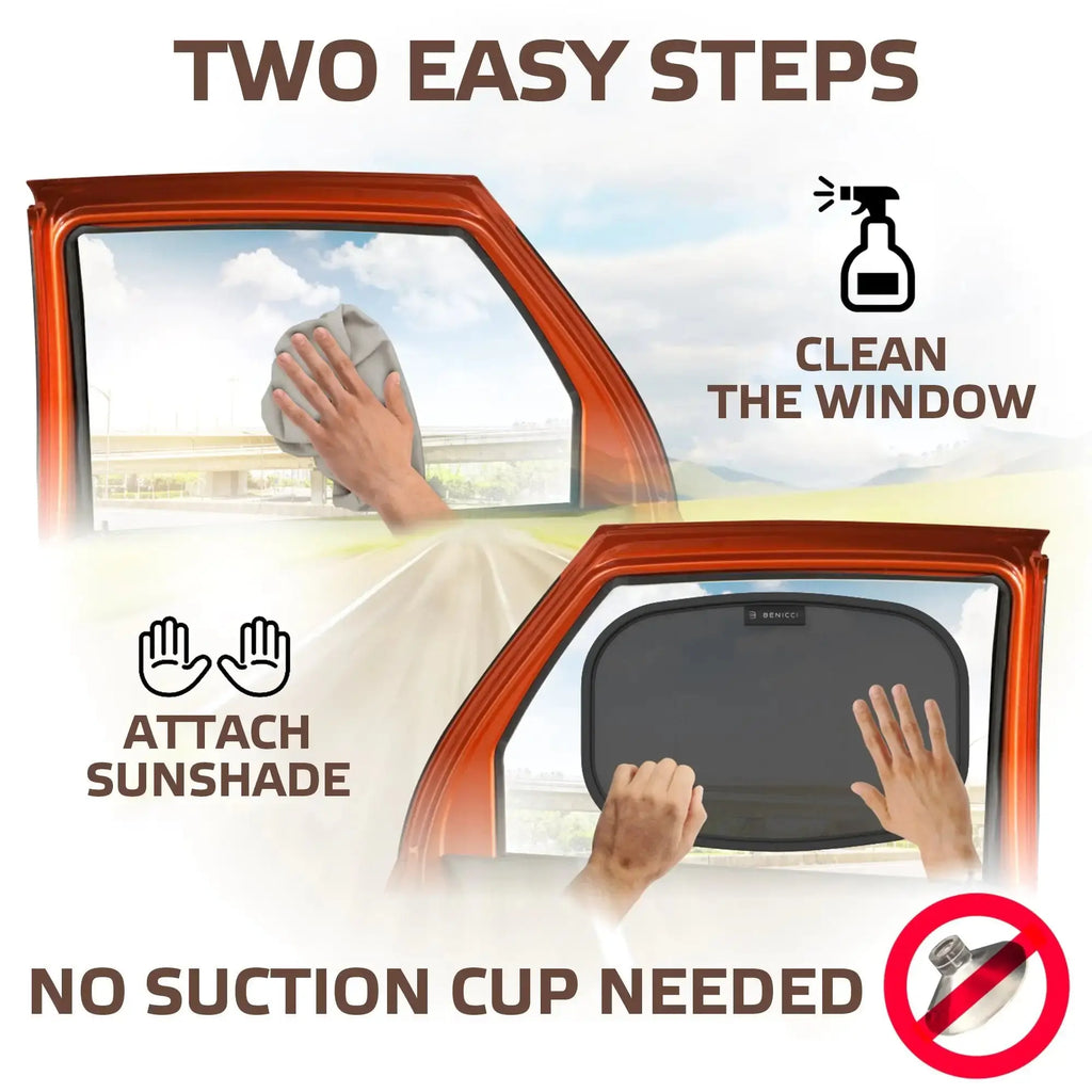 SunGuard Car Shade Kit - UV Blocking Set for Family Travel
