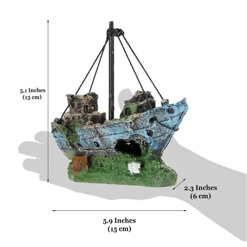 Sunken Pirate Ship Aquarium Decor
