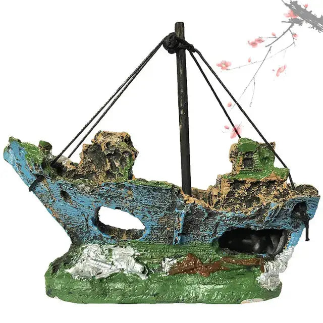 Sunken Pirate Ship Aquarium Decor