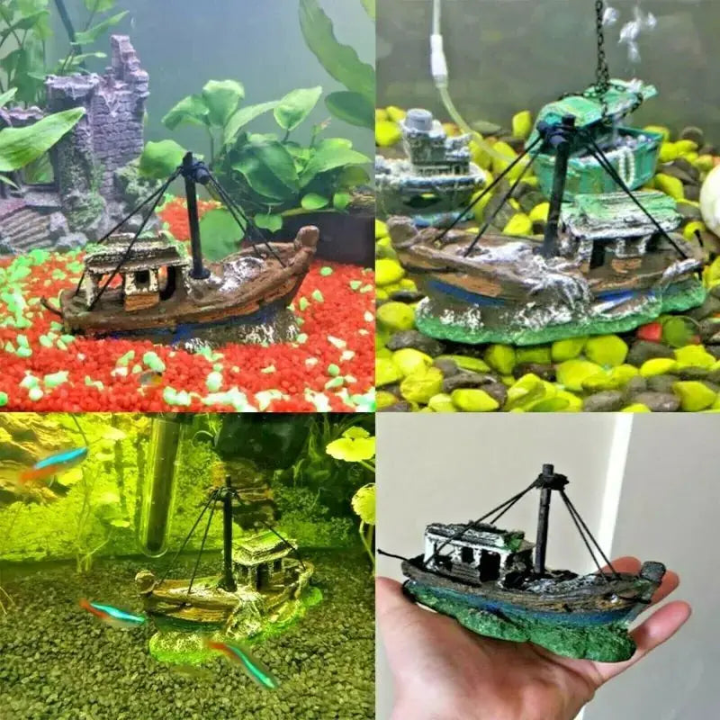 Sunken Pirate Ship Aquarium Decor
