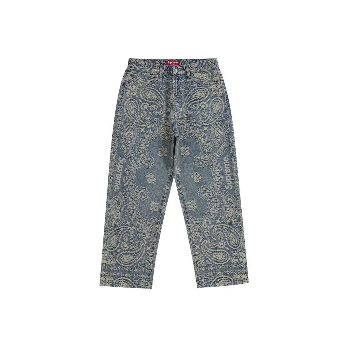 Supreme Bandana Jacquard Baggy Jean Blue