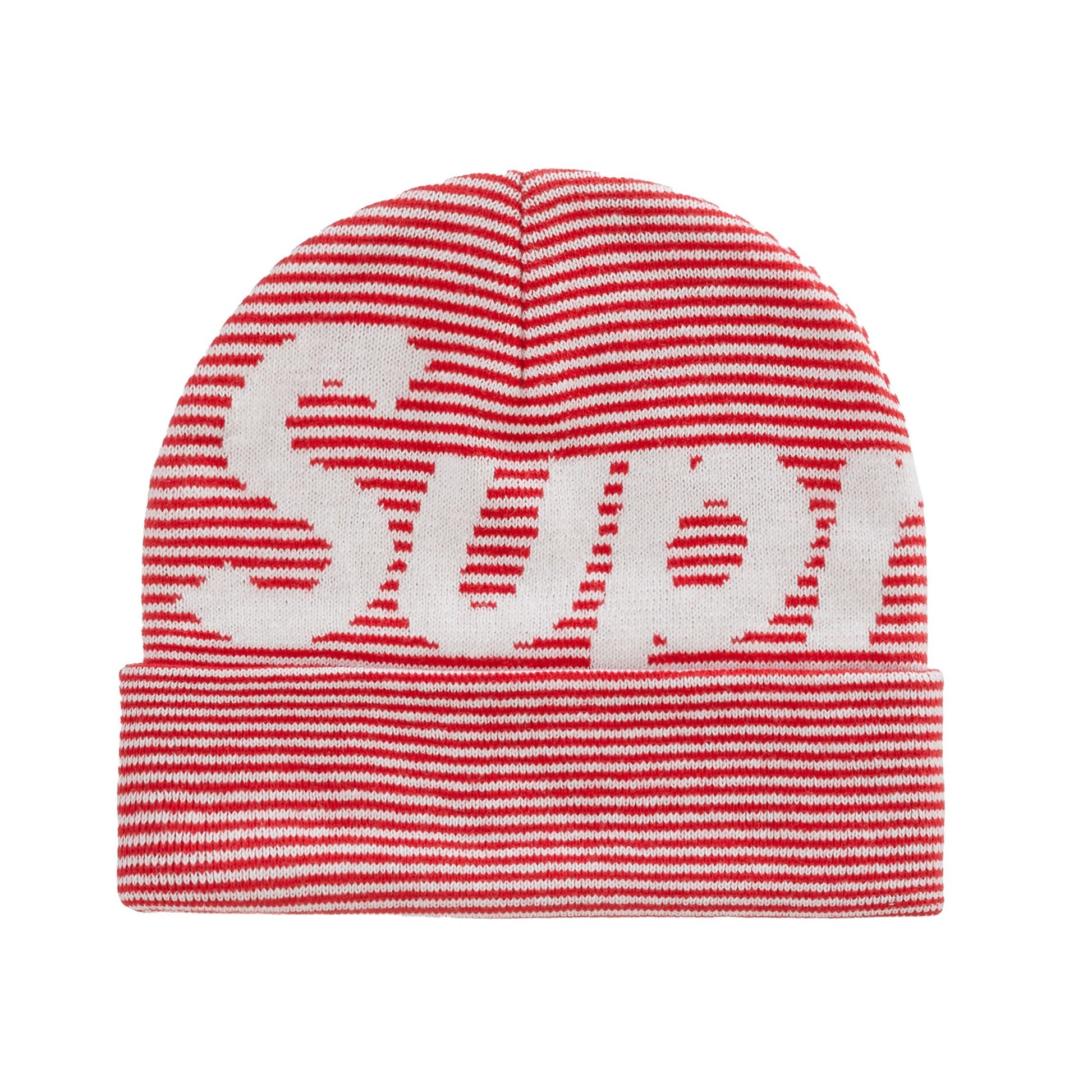 Supreme Big Logo Beanie (FW22) Red Stripe