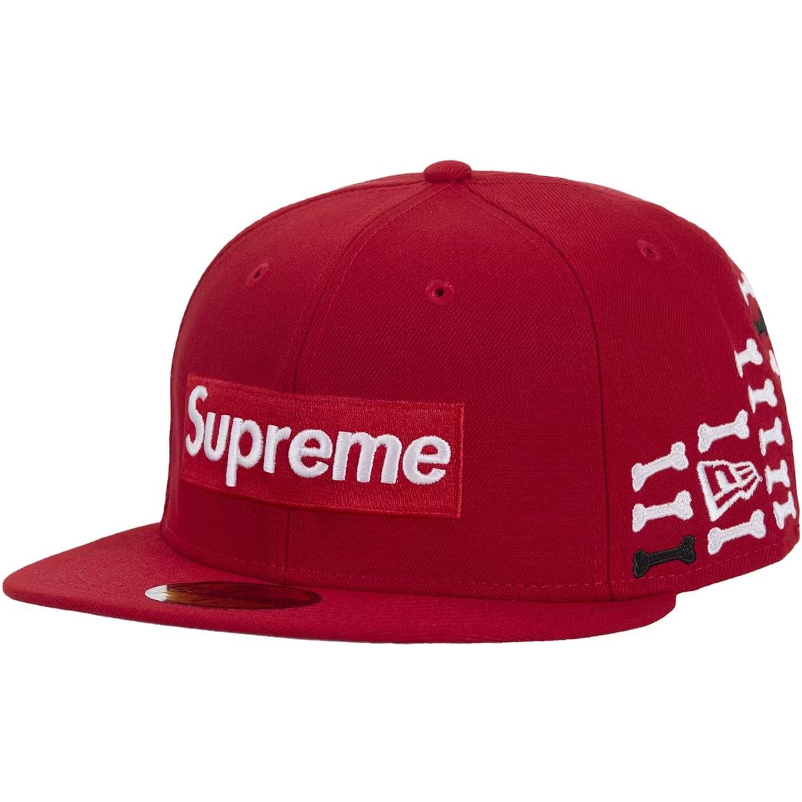 Supreme Bones Box Logo New Era 59Fifty Fitted Hat Red