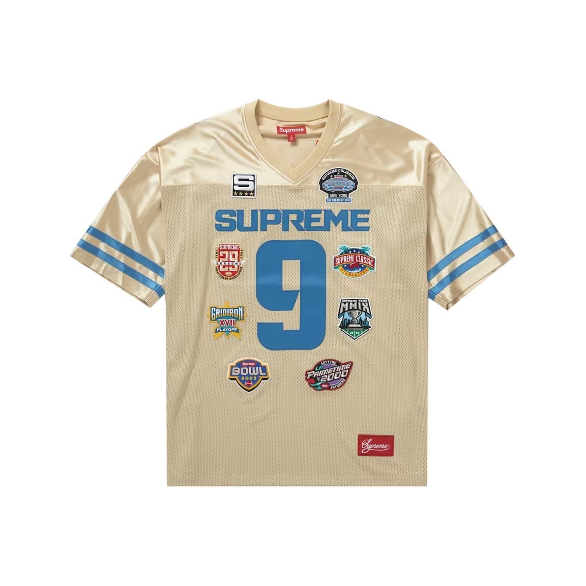 Supreme Championships Embroidered Football Jersey Gold