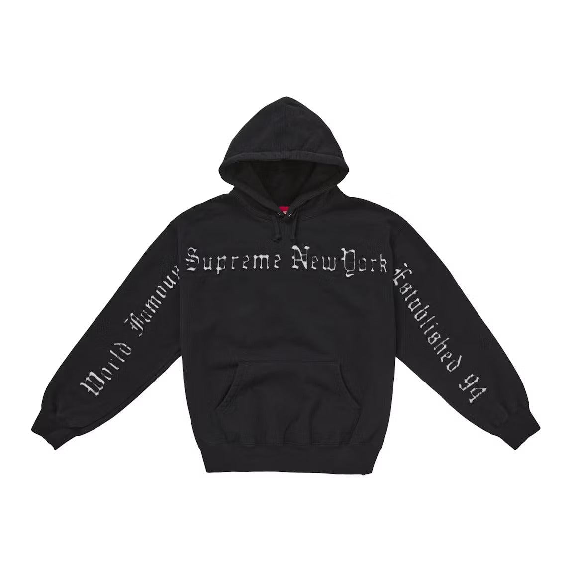 Supreme Contrast Cutout Hooded Sweatshirt Black