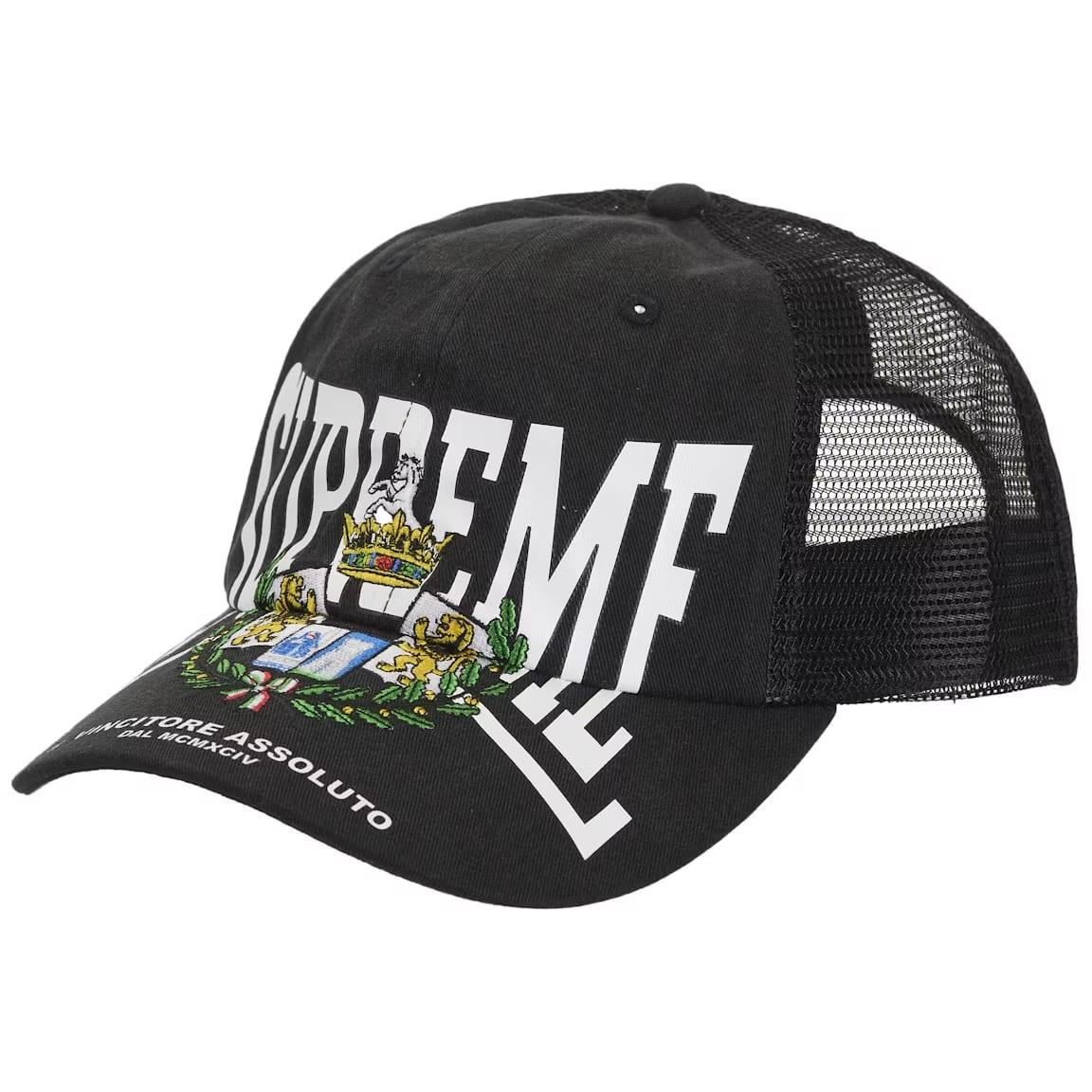 Supreme Crest Mesh Back 6-Panel Black