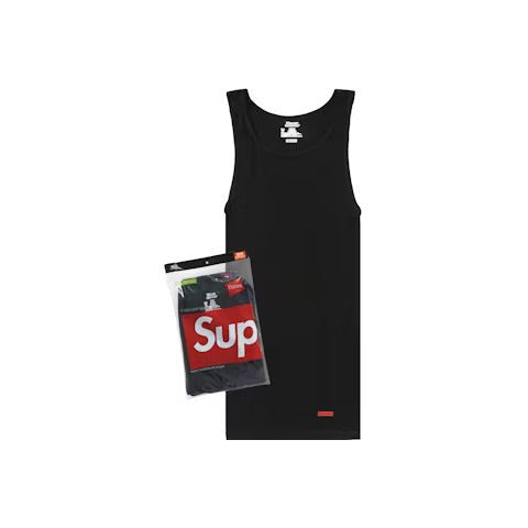 Supreme Hanes Tagless Tank Tops (3 Pack) Black
