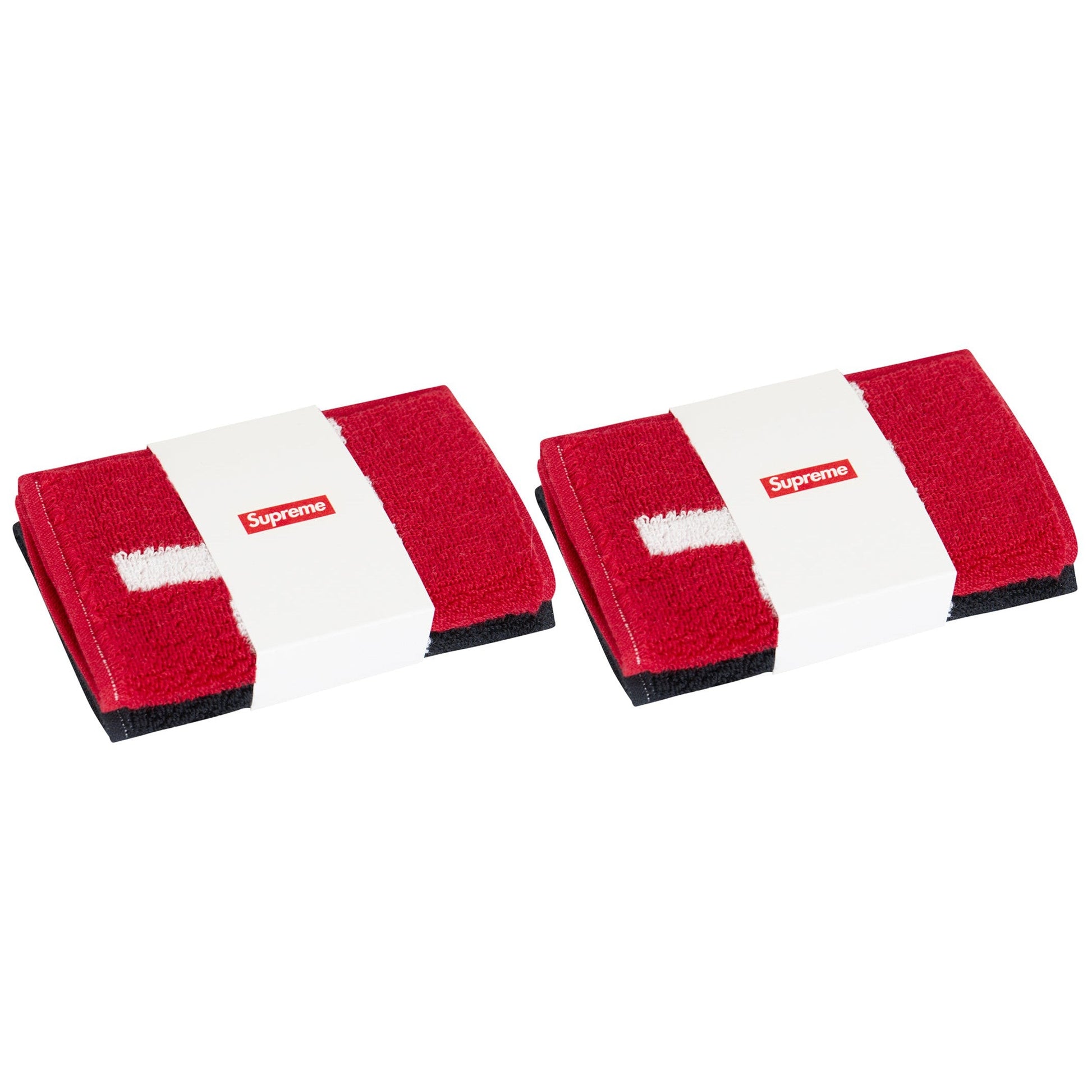 Supreme Imabari Pocket Folding Towels (Set of 2) Black/Red