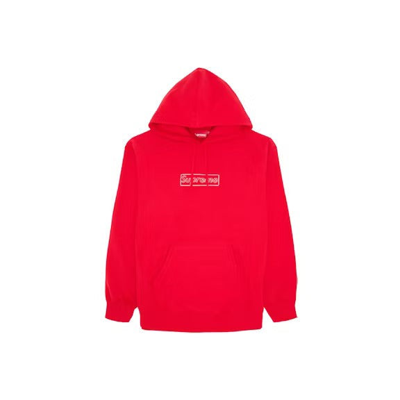 Supreme KAWS Chalk Logo Hooded Sweatshirt Red
