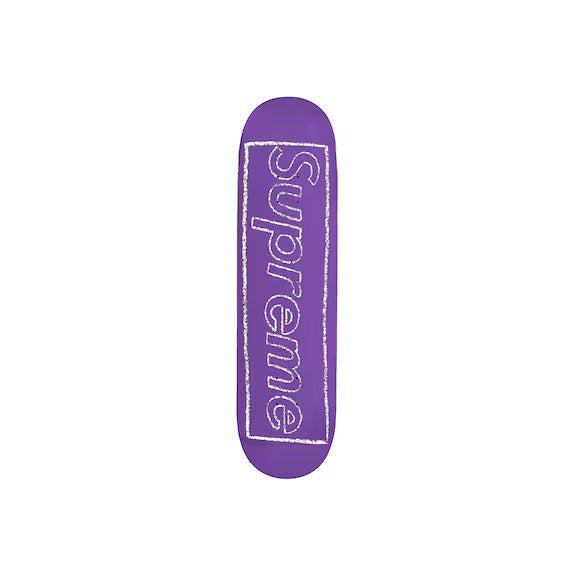 Supreme KAWS Chalk Logo Skateboard Deck Purple