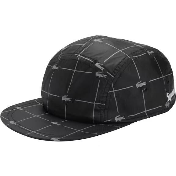 Supreme LACOSTE Reflective Grid Nylon Camp Cap Black