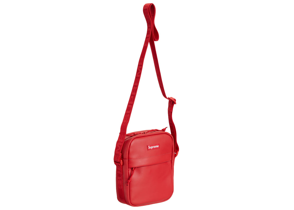 Supreme Leather Shoulder Bag Red