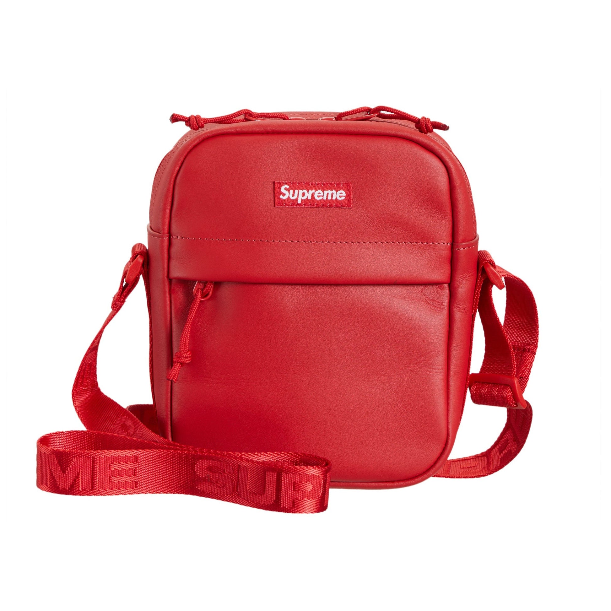 Supreme Leather Shoulder Bag Red