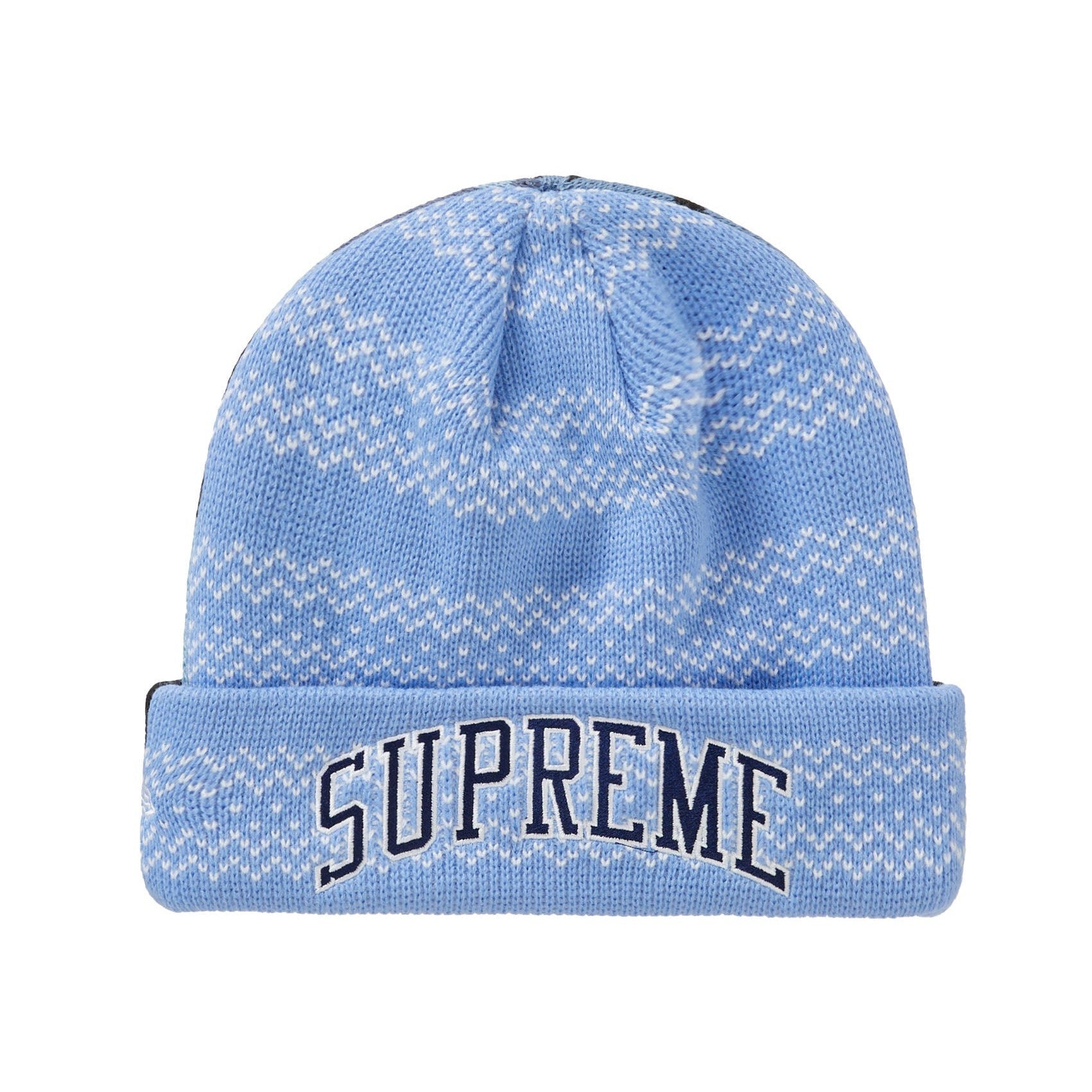 Supreme New Era Split Beanie Blue